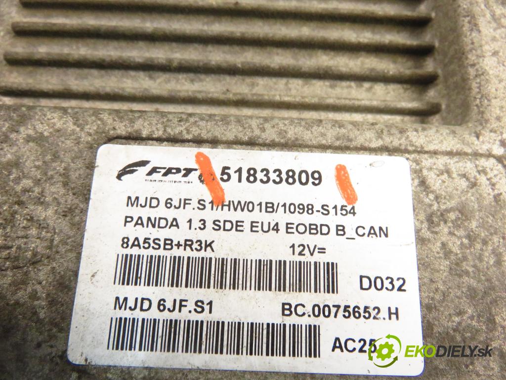 FIAT PANDA Van (169_) HB 2010 51,00 1.3 D Multijet - 188 A8.000 1248,00 Riadiaca jednotka Motor 51833809 ; MJD6JFS1