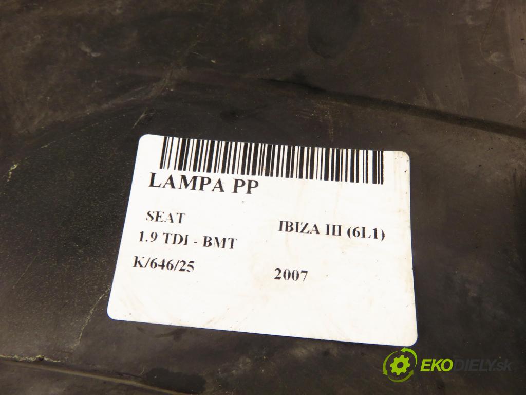 SEAT IBIZA III (6L1) HB 2007 74,00 1.9 TDI - BMT 1896,00 světlo PP 6L1941006M
