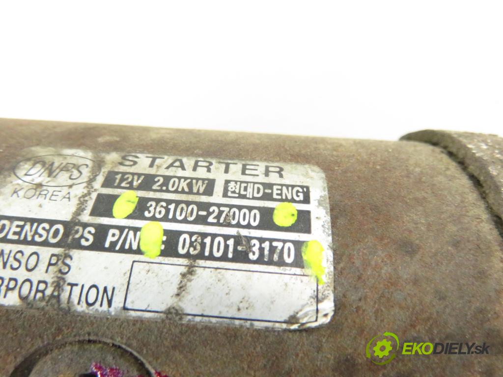 HYUNDAI SANTA FÉ I (SM) SUV 2004 92,00 2.0 CRDi 4x4 - D4EA-V 1991,00 startér 031013170 ; 3610027000 (Startér)