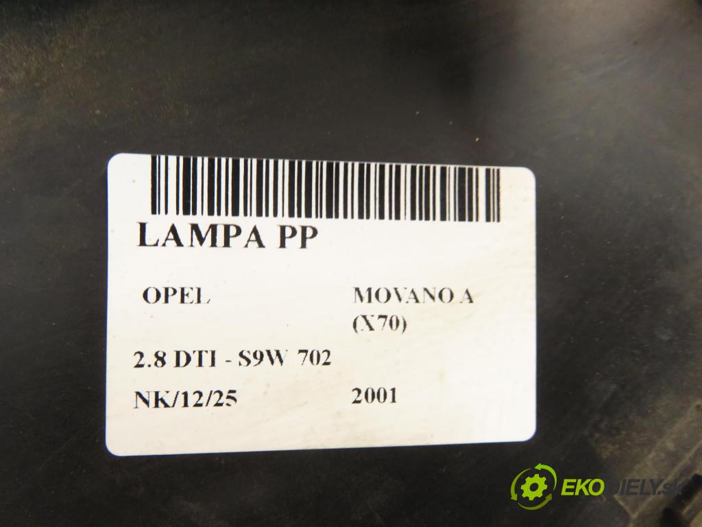 OPEL MOVANO Platforma / podwoyie (X70) KABINA/PLATFORMA 2001 84,00 2.8 DTI 114 SOFIM - S9W 702 2799,00 Svetlo PP