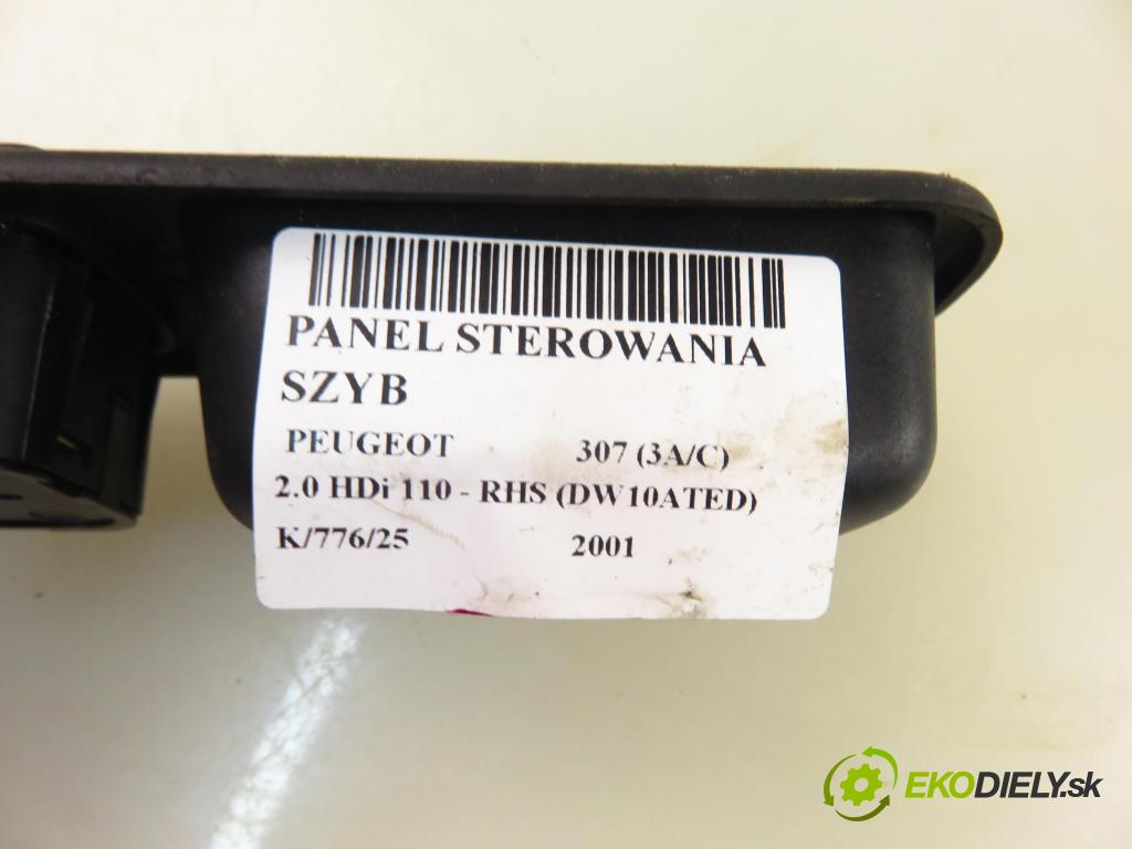 PEUGEOT 307 (3A/C) HB 2001 79,00 2.0 HDi 110 - RHS 1997,00 Panel ovládaní oken 96351623XT