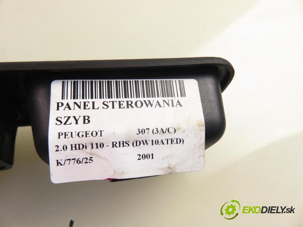 PEUGEOT 307 (3A/C) HB 2001 79,00 2.0 HDi 110 - RHS 1997,00 Panel ovládaní oken 96351623XT