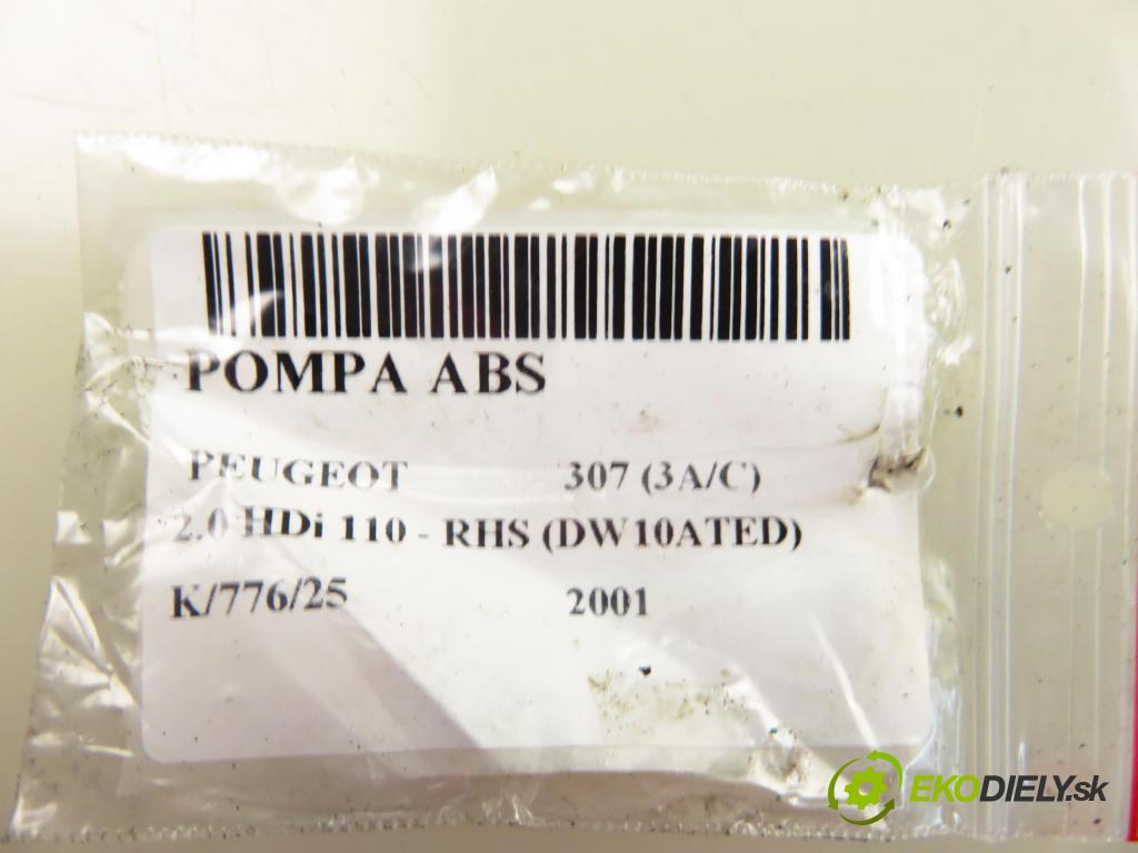 PEUGEOT 307 (3A/C) HB 2001 79,00 2.0 HDi 110 - RHS 1997,00 Pumpa ABS 0265950015 (Pumpa ABS)