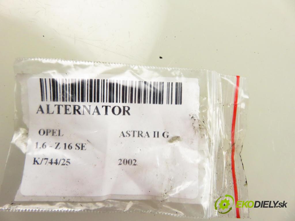 OPEL ASTRA G liftback (T98) HB 2002 62,00 1.6 8V - Z 16 SE 1598,00 Alternátor 90561971 ; 90561971TZ ; 0124415002 (Alternátor)
