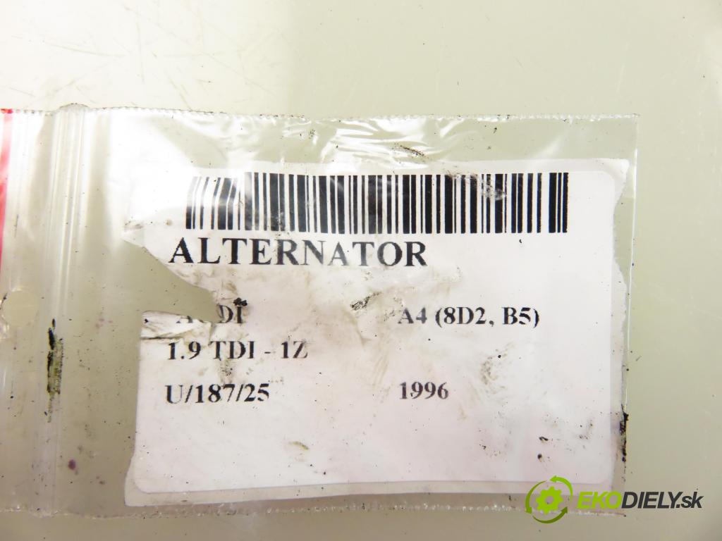 AUDI A4 (8D2, B5) SEDAN 1996 66,00 1.9 TDI - 1Z 1896,00 Alternátor 028903028F ; 0123515008 (Alternátory)