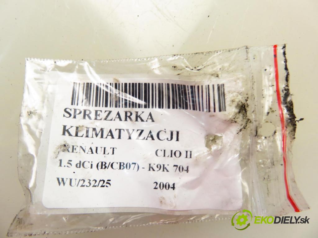 RENAULT CLIO II (BB_, CB_) HB 2004 48,00 1.5 dCi 65 - K9K 704 1461,00 KOMPRESOR: klimatizácie 8200315744 (Kompresor klimatizácie)