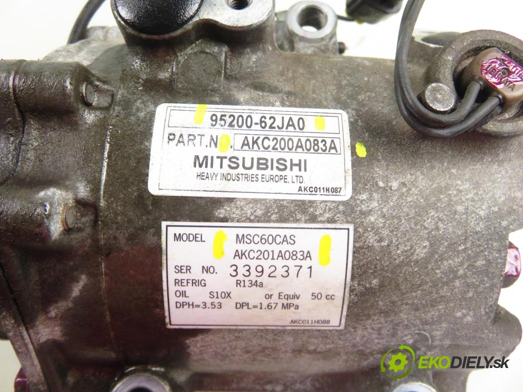 SUZUKI SWIFT III (MZ, EZ) HB 2010 67,00 1.3 91 - M13A 1328,00 KOMPRESOR: klimatizácie 9520062JA0 ; AKC200A083A ; MSC60CAS (Kompresor klimatizácie)