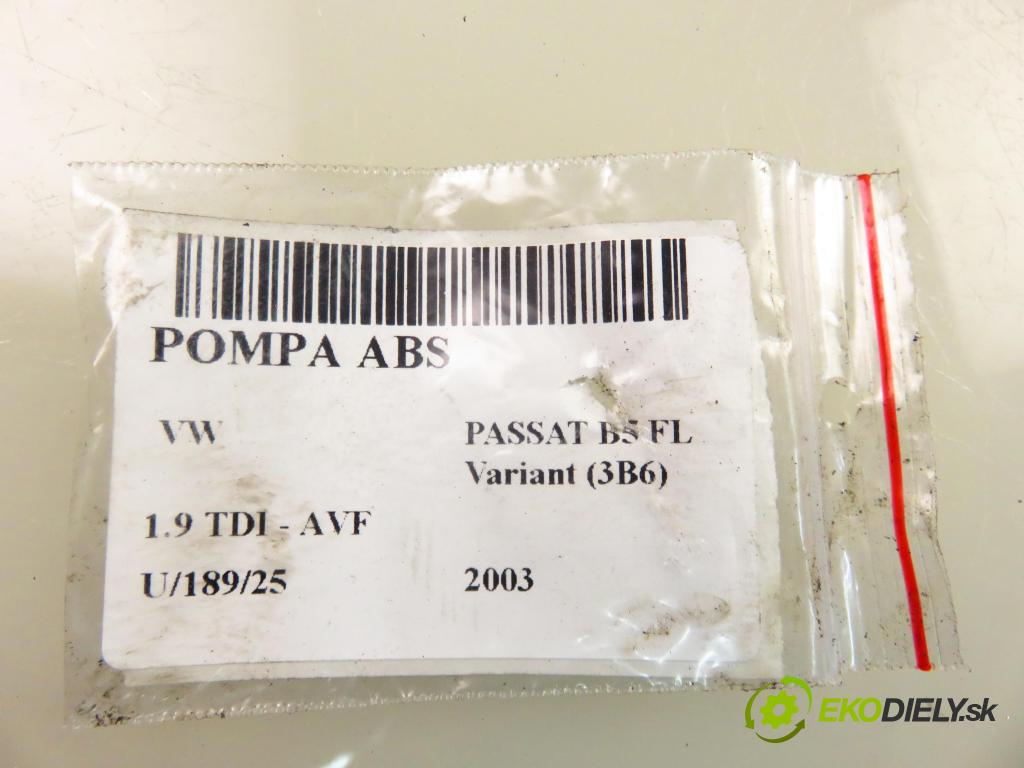 VW PASSAT B5.5 Variant (3B6) KOMBI 2003 96,00 1.9 TDI PD 130 - AVF 1896,00 Pumpa ABS 0265950055 (Pumpa ABS)