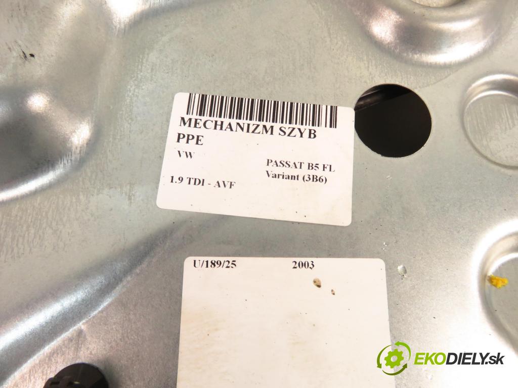 VW PASSAT B5.5 Variant (3B6) KOMBI 2003 96,00 1.9 TDI PD 130 - AVF 1896,00 mechanismus oken PPE 3B4837752LB ; 3B4837756D