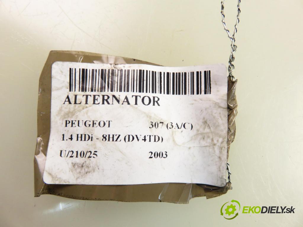 PEUGEOT 307 (3A/C) HB 2003 50,00 1.4 HDi - 8HZ (DV4TD) 1398,00 Alternátor 9644529680 (Alternátor)