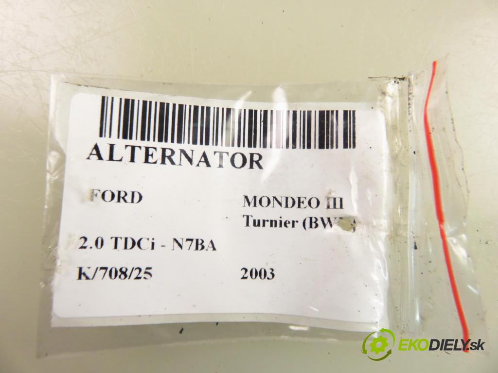 FORD MONDEO III Turnier (BWY) KOMBI 2003 96,00 2.0 TDCi 130 - N7BA 1998,00 Alternátor  (Alternátor)