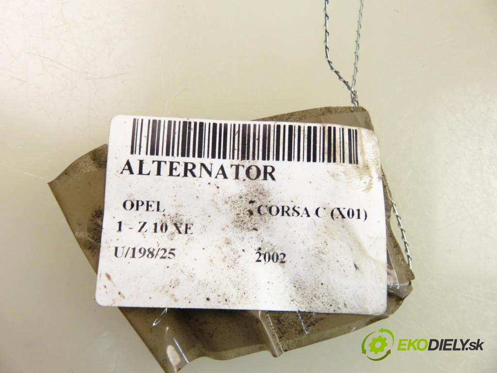 OPEL CORSA C (X01) HB 2002 43,00 1.0 12V 58 - Z 10 XE 973,00 Alternátor 24437120 ; 24437120XL ; 0124415023 (Alternátor)