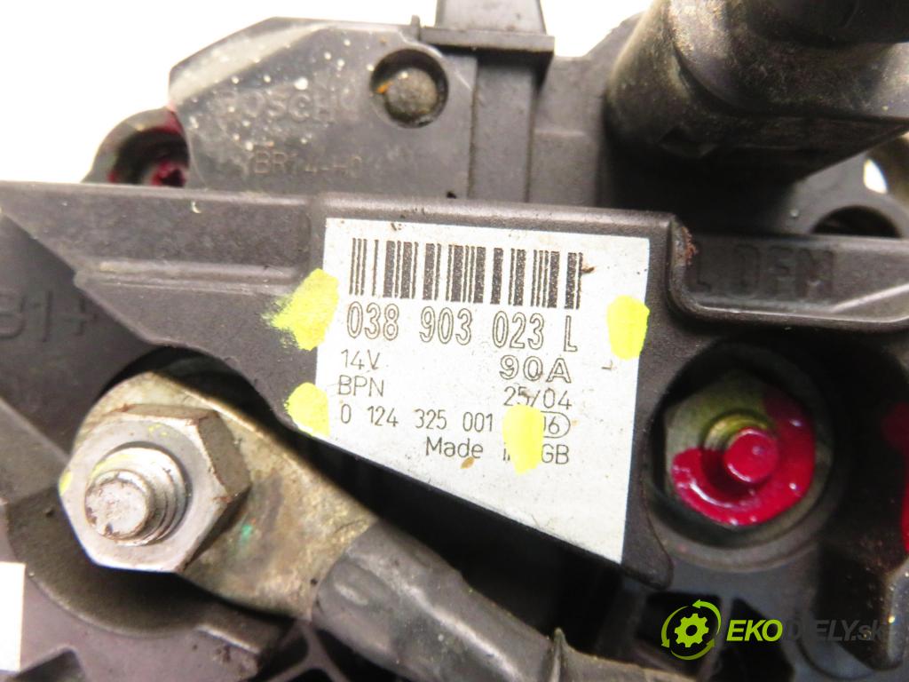SEAT IBIZA III (6L1) HB 2004 47,00 1.9 SDI - ASY 1896,00 Alternátor 038903023L ; 0124325001 (Alternátor)