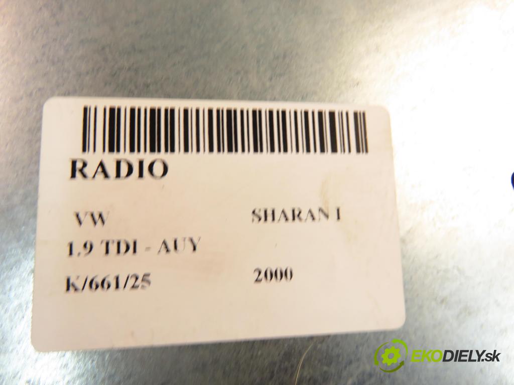 VW SHARAN (7M8, 7M9, 7M6) MINIVAN 2000 85,00 1.9 TDI PD 115 - AUY 1896,00 RADIO 1J0035152E