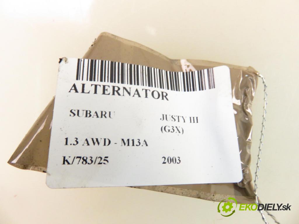 SUBARU JUSTY III (G3X) HB 2003 69,00 1.3 AWD 94 - M13A 1328,00 Alternátor 3140086G0 ; MS1022118560 (Alternátor)