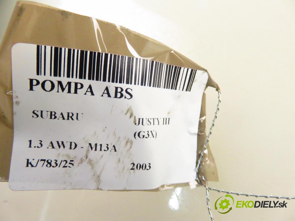 SUBARU JUSTY III (G3X) HB 2003 69,00 1.3 AWD 94 - M13A 1328,00 Pumpa ABS 5611086G10 ; 06210200714 ; 06210901473 (Pumpa ABS)