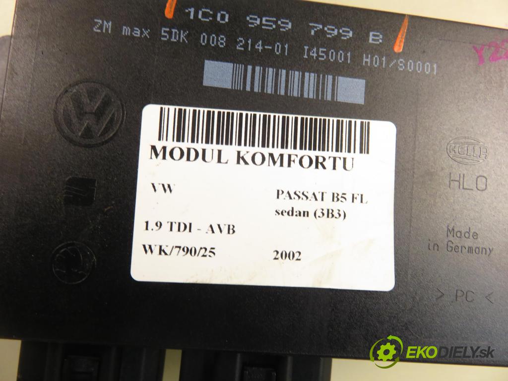 VW PASSAT B5.5 (3B3) SEDAN 2002 74,00 1.9 TDI PD 101 - AVB 1896,00 MODUL komfortu 1C0959799B