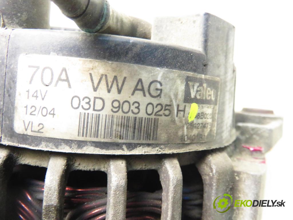 SKODA FABIA I (6Y2) HB 2004 47,00 1.2 - AZQ 1198,00 Alternátor 03D903025H (Alternátor)