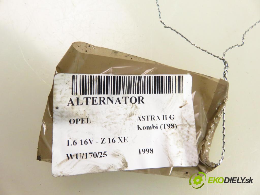 OPEL ASTRA G Kombi (T98) HB 1998 74,00 1.6 16V - Z 16 XE 1598,00 Alternátor 90561970 ; 90561970TY ; 0124225002 (Alternátor)