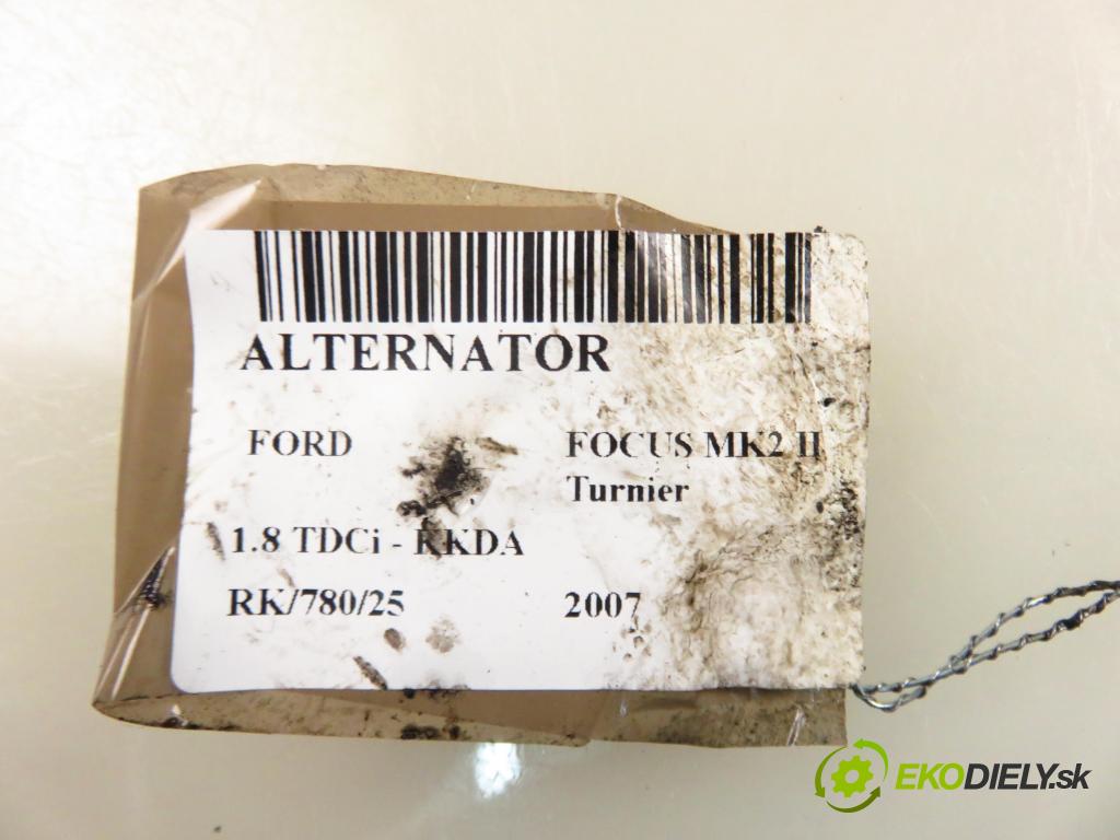 FORD FOCUS II Turnier (DA_, FFS, DS) KOMBI 2007 85,00 1.8 TDCi - KKDA 1753,00 Alternátor MS1012100921 ; 4M5T10300LC (Alternátor)