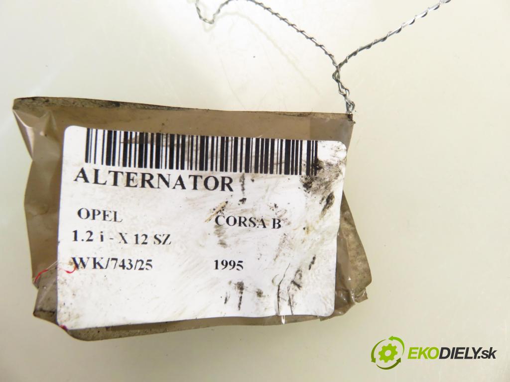 OPEL CORSA B (S93) HB 1995 33,00 1.2 45 - X 12 SZ 1195,00 Alternátor 0123100002 ; 90389246 (Alternátor)