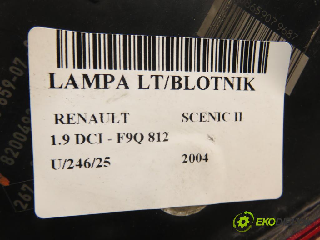 RENAULT SCENIC II (JM0/1_) HB 2004 88,00 1.9 DCI - F9Q 812 1870,00 světlo levé zadní 8200493374F