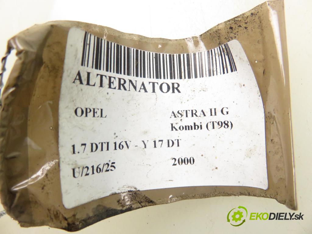 OPEL ASTRA G Kombi (T98) KOMBI 2000 55,00 1.7 DTI 16V - Y 17 DT 1686,00 Alternátor  (Alternátor)