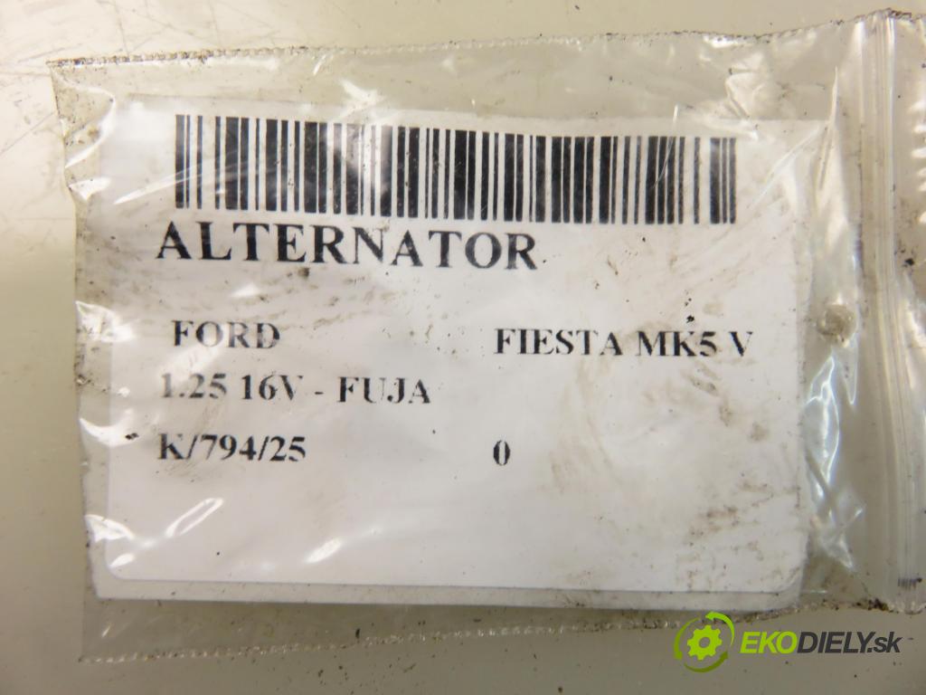 FORD FIESTA V (JH_, JD_) HB 2004 55,00 1.25 16V - FUJA 1242,00 Alternátor 2S6T10300CB ; A005TA7692 (Alternátor)