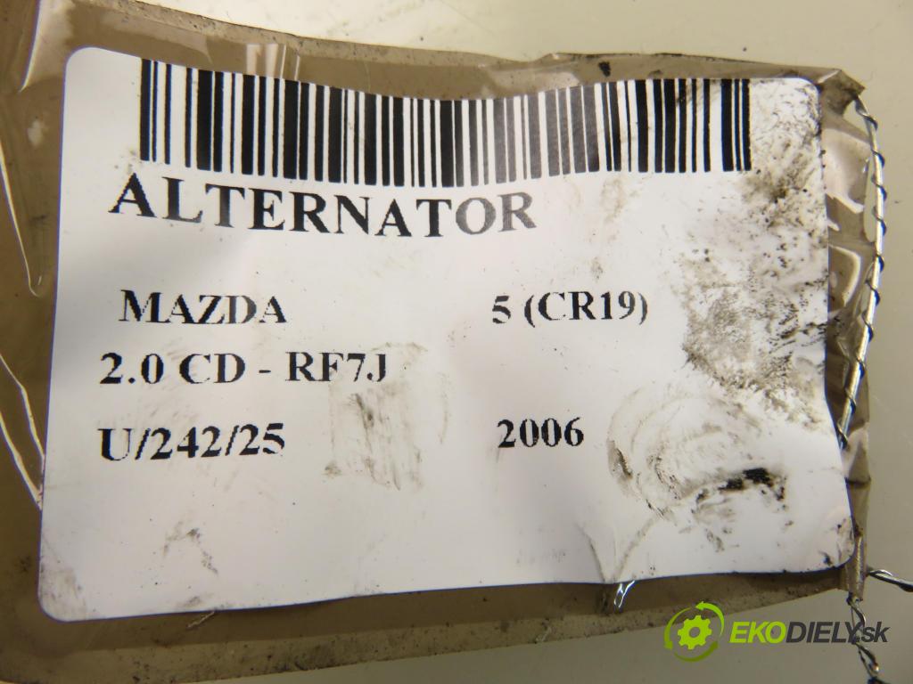MAZDA 5 (CR19) MINIVAN 2006 105,00 2.0 MZR-CD 143 - RF7J 1998,00 Alternátor A3TB6581 (Alternátor)