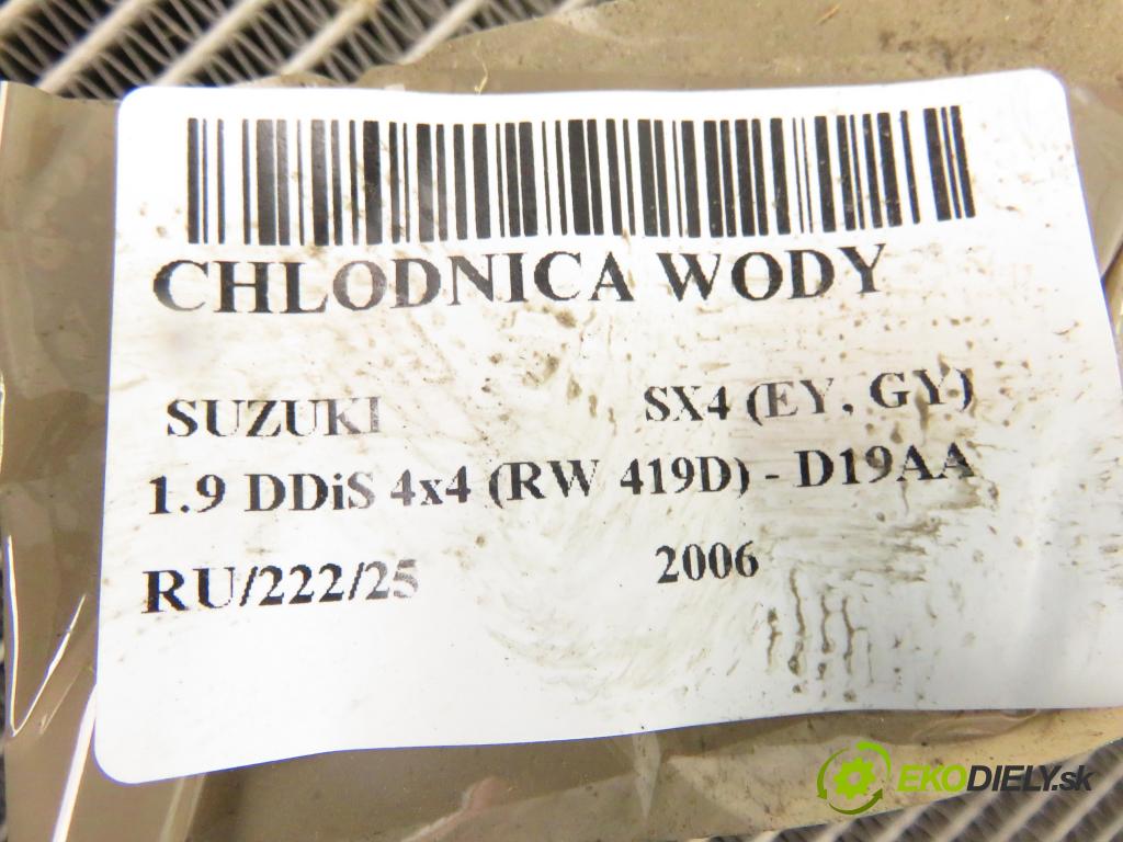 SUZUKI SX4 (EY, GY) CROSSOVER 2006 88,00 1.9 DDiS 4x4 (RW 419D) - D19AA 1910,00 chladič vody 