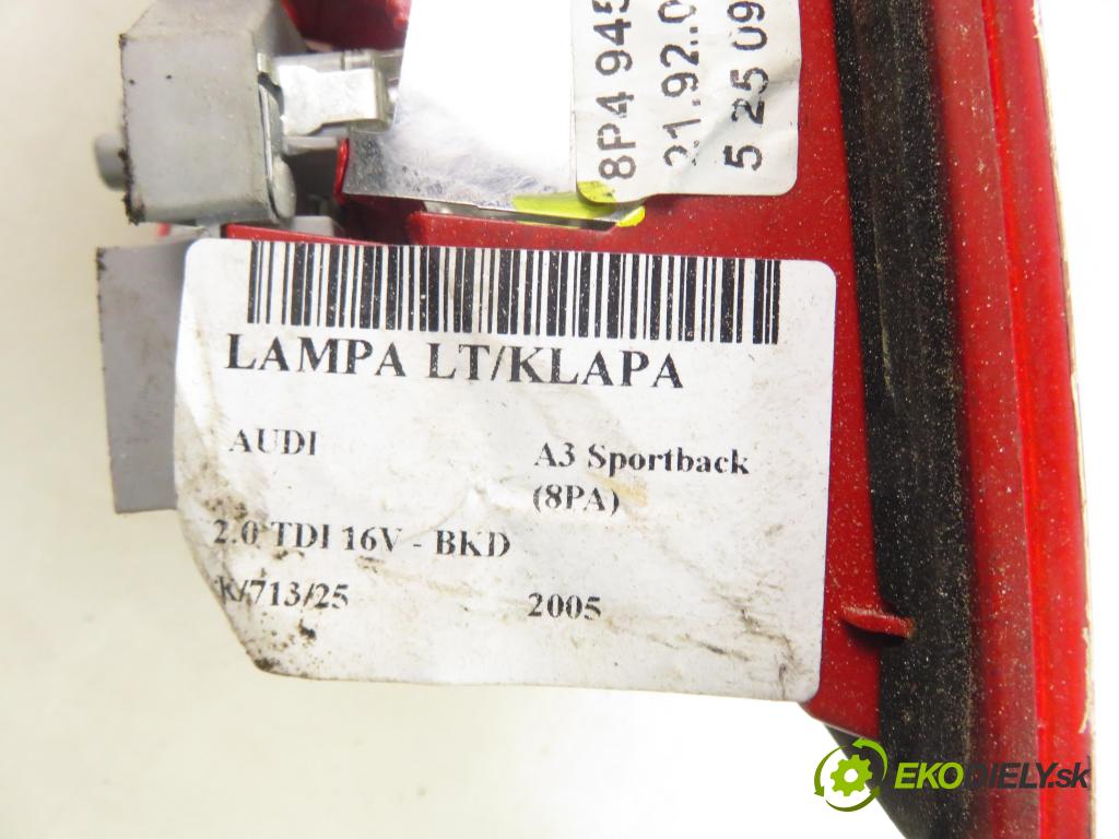 AUDI A3 Sportback (8PA) HB 2005 103,00 2.0 TDI 16V - BKD 1968,00 světlo levé zadní kufr 8P4945093D