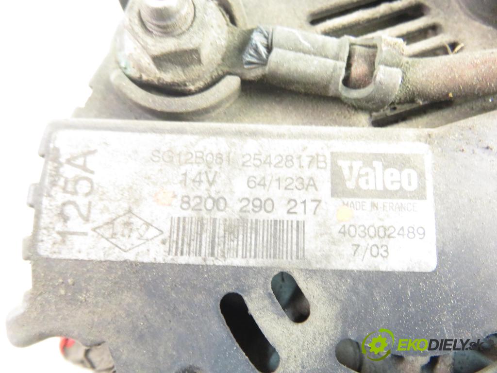 RENAULT MEGANE II (BM0/1_, CM0/1_) HB 2003 88,00 1.9 dCi 120 - F9Q 800 1870,00 Alternátor 8200290217 (Alternátor)