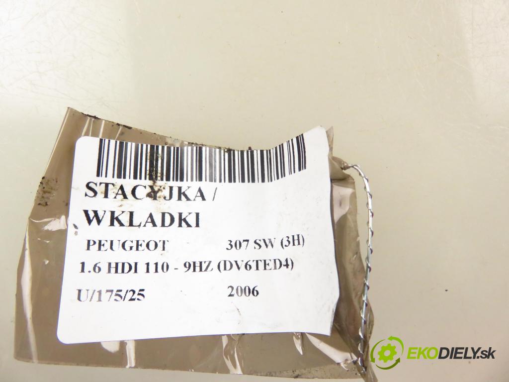PEUGEOT 307 SW (3H) KOMBI 2006 80,00 1.6 HDI 110 - 9HZ (DV6TED4) 1560,00 spínačka 9648445180 (Spínací skříňky a klíče)