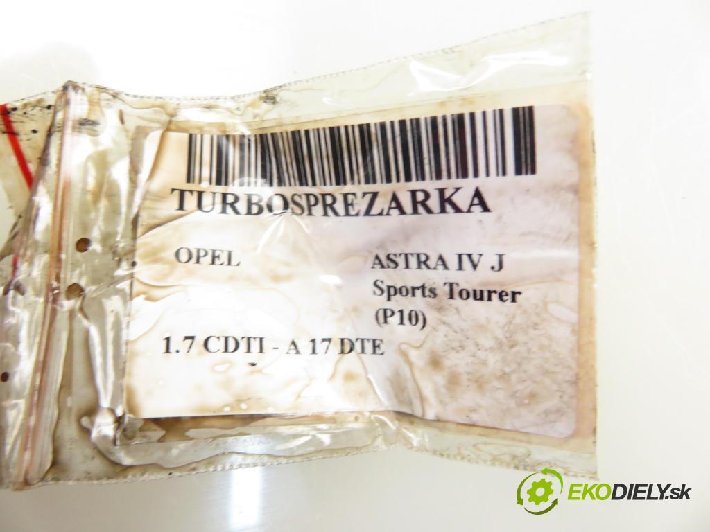 OPEL ASTRA J Sports Tourer (P10) KOMBI 2014 81,00 1.7 CDTI - A 17 DTE 1686,00 Turbodúchadlo 55567731 (Turbodúchadlo (kompletné))