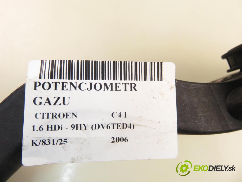 CITROEN C4 I (LC_) HB 2006 80,00 1.6 HDi - 9HY (DV6TED4) 1560,00 Potenciometer plynu 0280755001 ; 9650889180 ; F00C3E2429 (Potenciometer plynového pedálu)