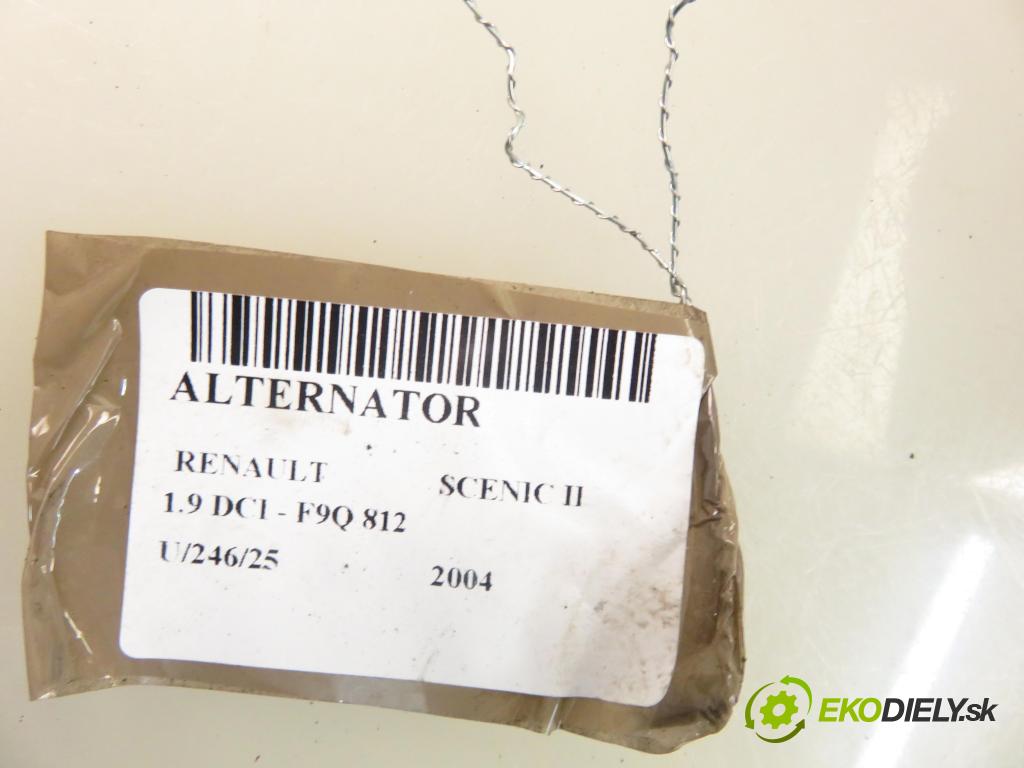 RENAULT SCENIC II (JM0/1_) HB 2004 88,00 1.9 DCI - F9Q 812 1870,00 Alternátor 0124525044 ; 8200190721 (Alternátor)
