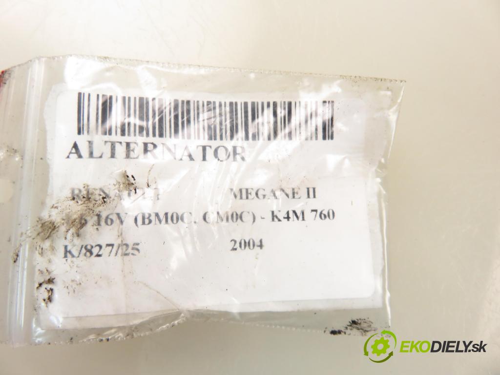 RENAULT MEGANE II (BM0/1_, CM0/1_) HB 2004 83,00 1.6 16V 113 - K4M 760 1598,00 Alternátor 8200100907 ; TG11C011 (Alternátor)