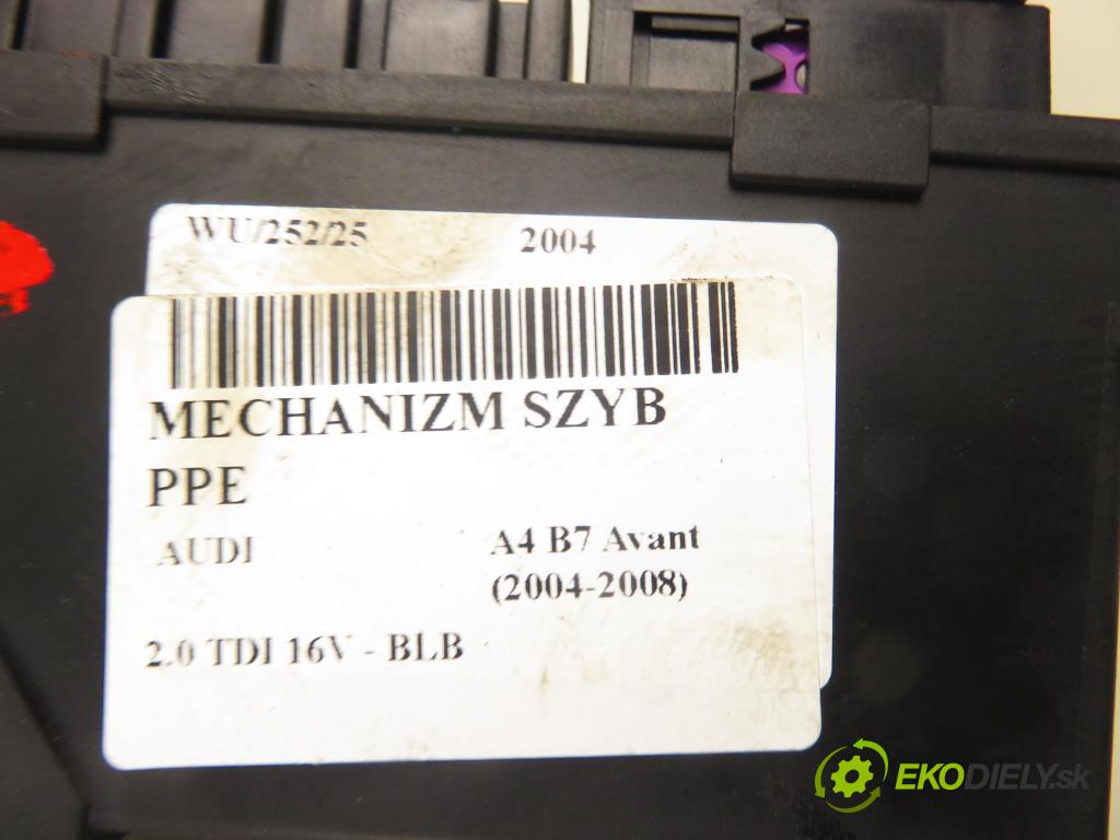 AUDI A4 Avant (8ED, B7) KOMBI 2004 103,00 2.0 TDI 16V - BLB 1968,00 mechanismus oken PPE 8E1959802B ; 5WK47006FBF