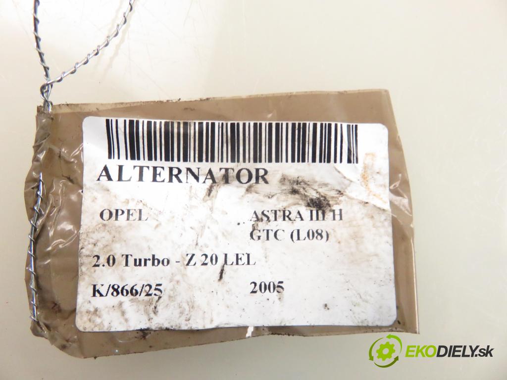OPEL ASTRA H GTC (L08) HB 2005 125,00 2.0 Turbo - Z 20 LEL 1998,00 Alternátor 0124425015 ; 13156054 (Alternátor)