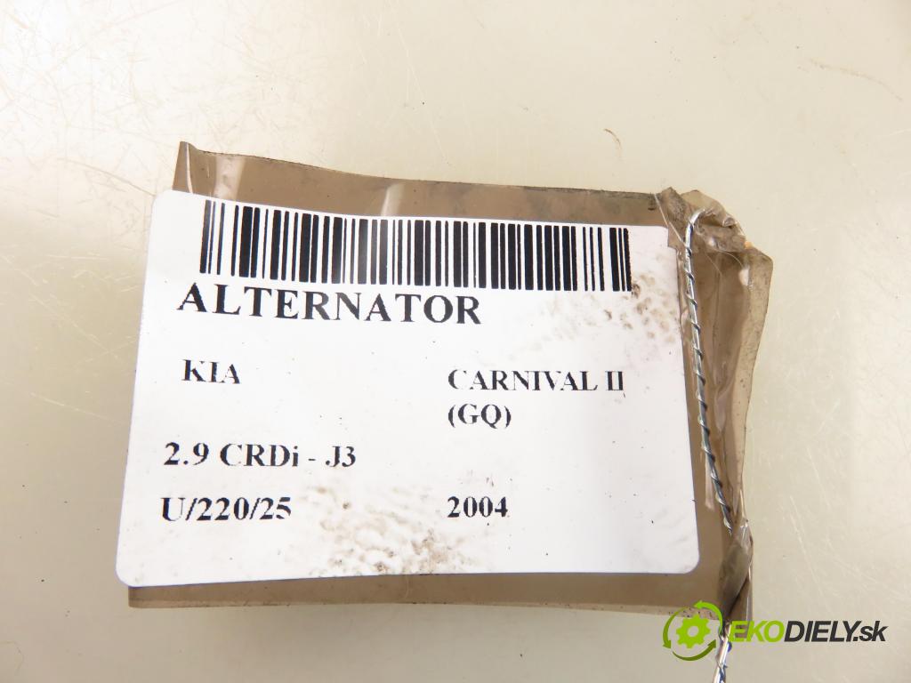 KIA CARNIVAL II (GQ) MINIVAN 2004 106,00 2.9 CRDi - J3 2902,00 Alternátor  (Alternátor)