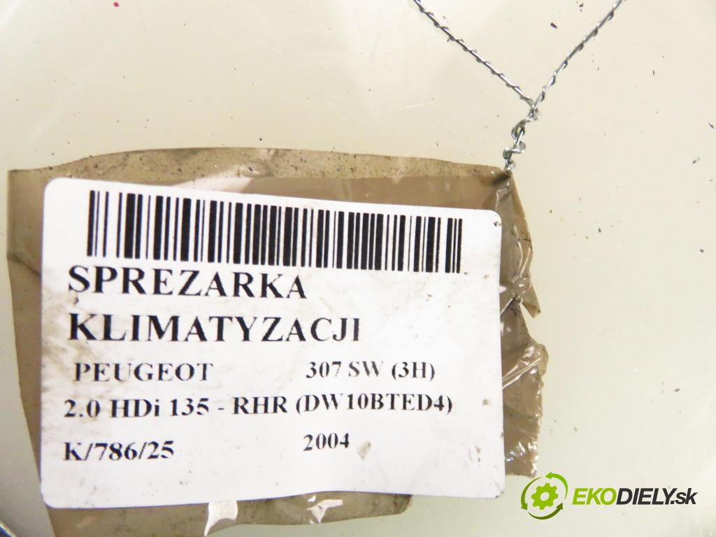 PEUGEOT 307 SW (3H) KOMBI 2004 100,00 2.0 HDi 135 - RHR (DW10BTED4) 1997,00 KOMPRESOR: klimatizace 9647213380 (Kompresory)