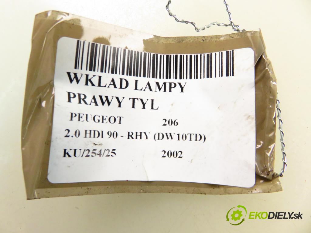 PEUGEOT 206 liftback (2A/C) HB 2002 66,00 2.0 HDI 90 - RHY 1997,00 PŘÍSPĚVEK svetla pravý ZADNÍ: 