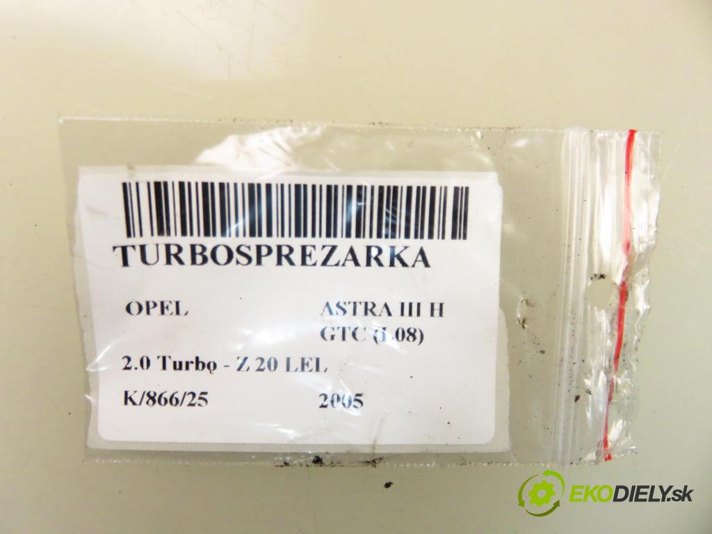 OPEL ASTRA H GTC (L08) HB 2005 125,00 2.0 Turbo - Z 20 LEL 1998,00 Turbodúchadlo 90423508 (Turbodúchadlo (kompletné))
