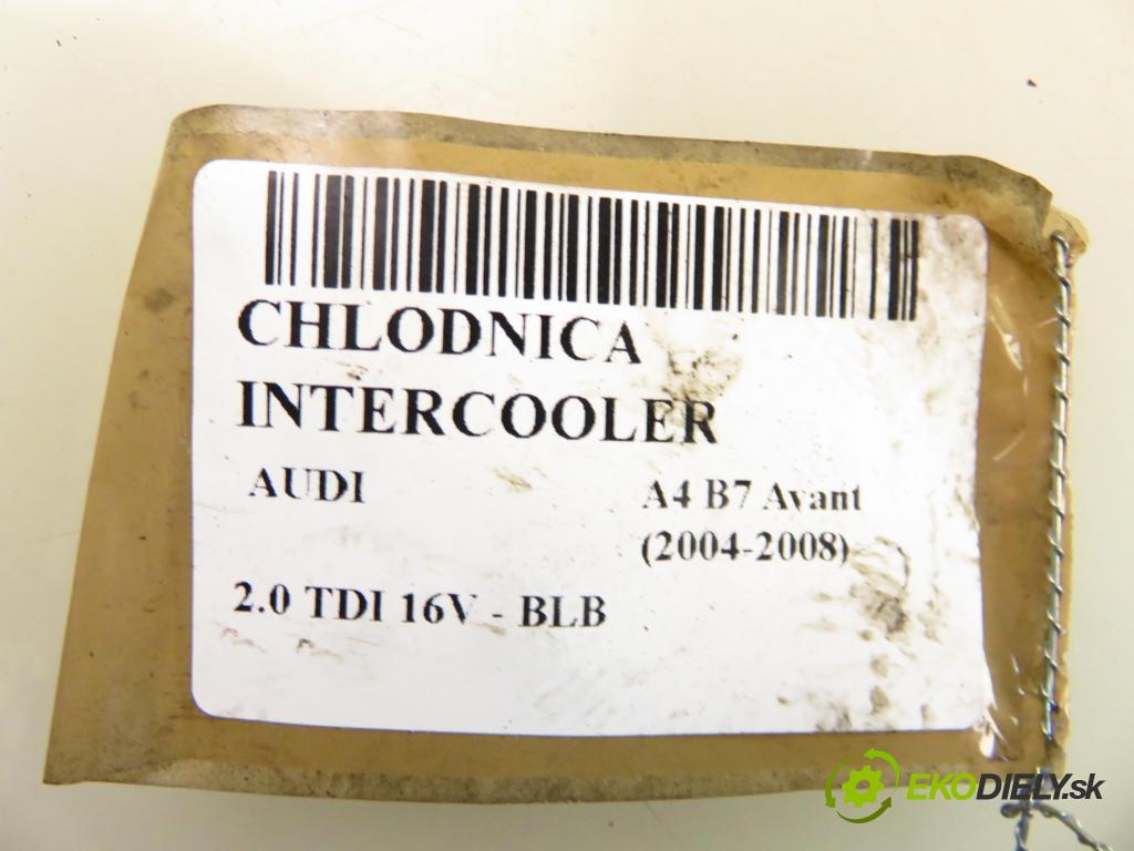 AUDI A4 Avant (8ED, B7) KOMBI 2004 103,00 2.0 TDI 16V - BLB 1968,00 chladič intercooler 8E0145805AA
