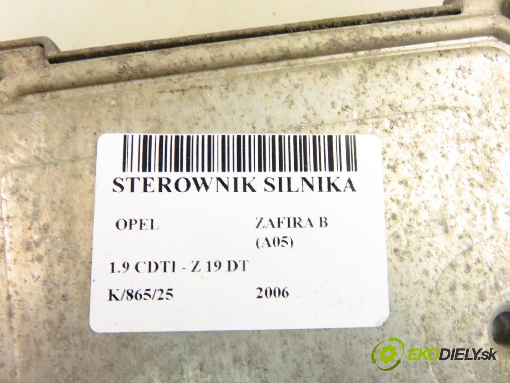 OPEL ZAFIRA B (A05) MINIVAN 2006 88,00 1.9 CDTI 8V 120 - Z 19 DT 1910,00 Riadiaca jednotka Motor 0281013593 ; 55205621