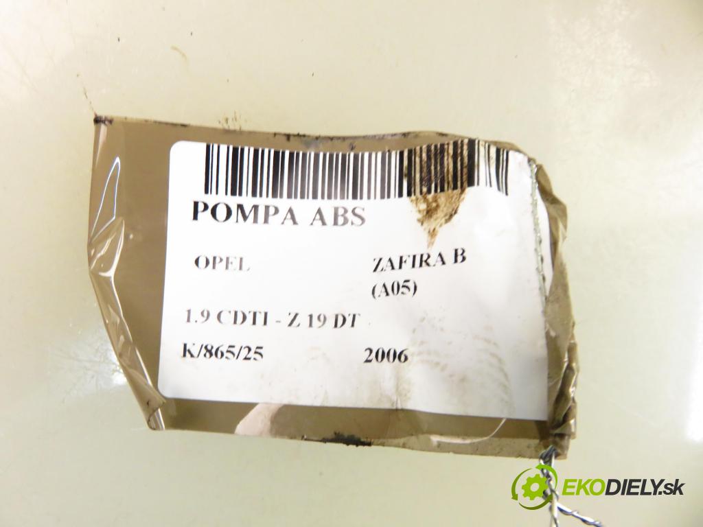OPEL ZAFIRA B (A05) MINIVAN 2006 88,00 1.9 CDTI 8V 120 - Z 19 DT 1910,00 pumpa ABS 13244860BJ ; 10020602644 (Pumpy brzdové)