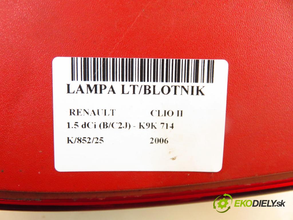 RENAULT CLIO II (BB_, CB_) HB 2006 50,00 1.5 dCi 68 - K9K 714 1461,00 Svetlo ľavé zadné 8200071413