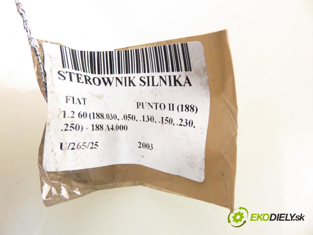 FIAT PUNTO (188_) HB 2003 44,00 1.2 60 - 188 A4.000 1242,00 Riadiaca jednotka Motor IAW5AFP3 ; 55187377