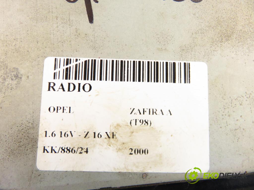 OPEL ZAFIRA A Nadwozie Wielkopojemne (MPV) (T98)  MINIVAN 2000 74,00 1.6 16V - Z 16 XE 1598,00 RADIO 9132693
