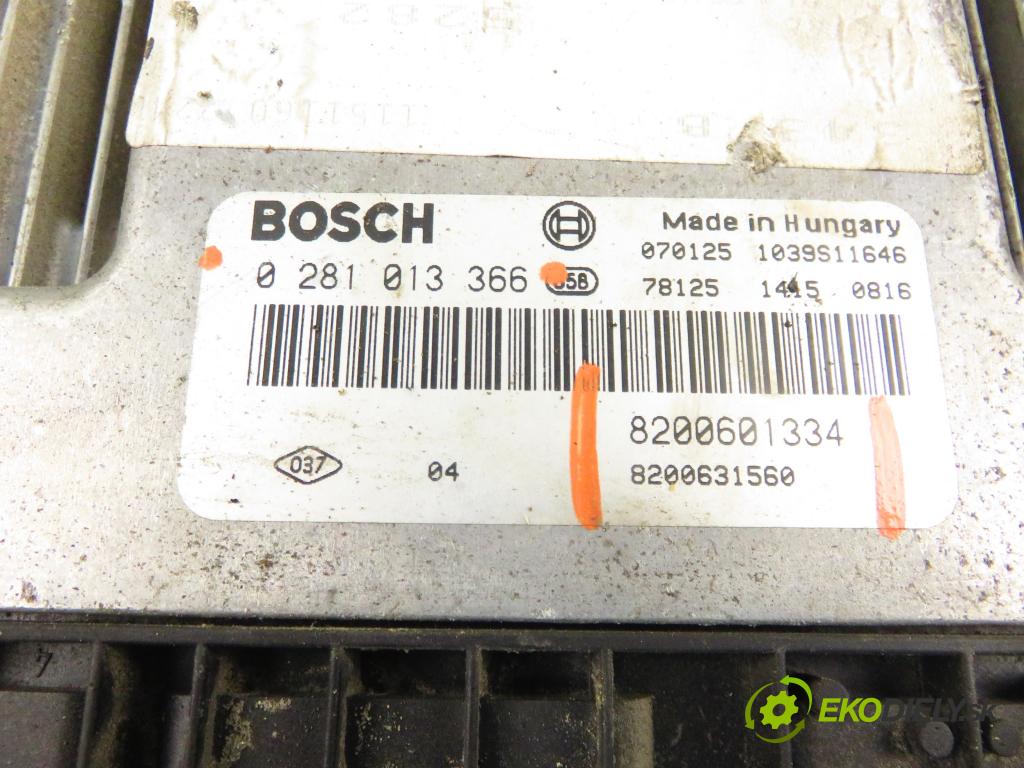 RENAULT SCENIC II (JM0/1_) MINIVAN 2007 0,00 1.9 dCi (JM14) - F9Q 804 1870,00 Riadiaca jednotka Motor 0281013366 ; 8200601334 ; 8200631560